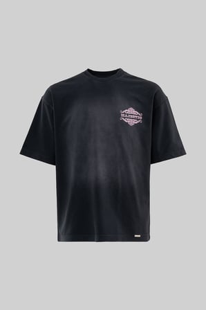 Erkek Majestic Slogan Oversize Tişört Antrasit
