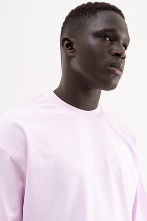 Erkek Degrade Yıkamalı Oversize Tişört Pembe