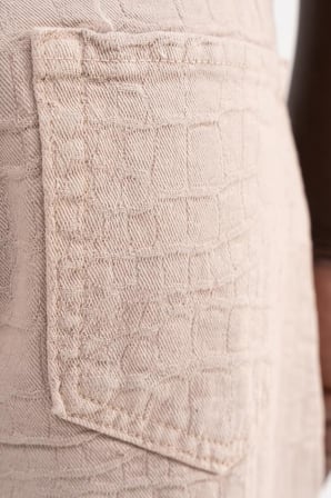 Erkek Jakarlı Baggy Jean Pantolon Vizon