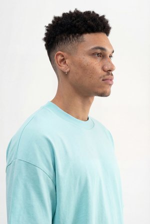 Erkek Basic Pamuklu Super Oversize Tişört Su Yeşili