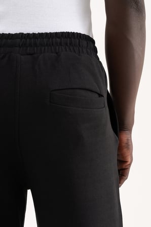 Erkek Nakışlı Double Face Pantolon Siyah