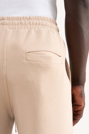 Erkek Nakışlı Double Face Pantolon Açık Bej