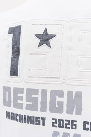 Erkek 1987 Patched Baskılı Oversize Tişört Uzay Grisi