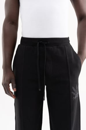 Erkek Dikiş Detaylı Double Face Baggy Pantolon Siyah