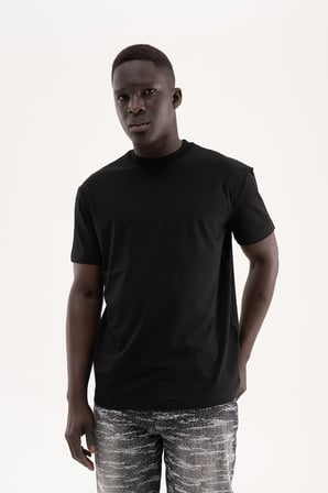 Erkek Stylish Basic Oversize Modal Tişört Siyah