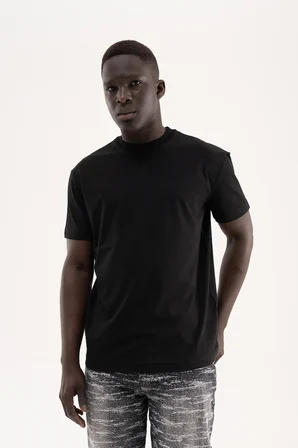 Erkek Stylish Basic Oversize Modal Tişört Siyah