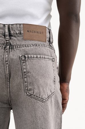 Erkek Efektli Baggy Jean Pantolon Gri