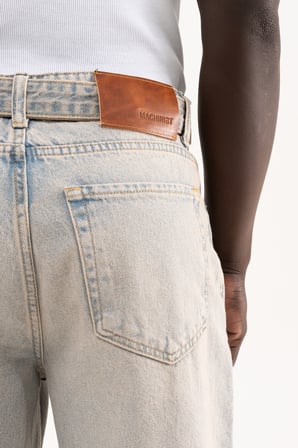 Erkek Oversize Baggy Yıkamalı Jean Pantolon Mavi