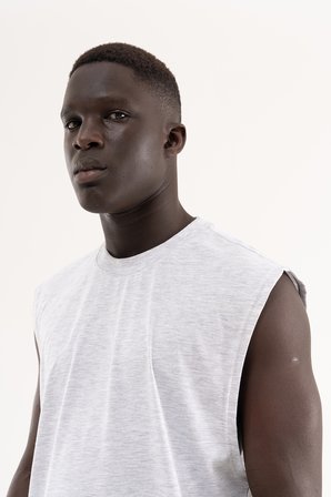 Erkek Oversize Bisiklet Yaka Basic Atlet Karmelanj
