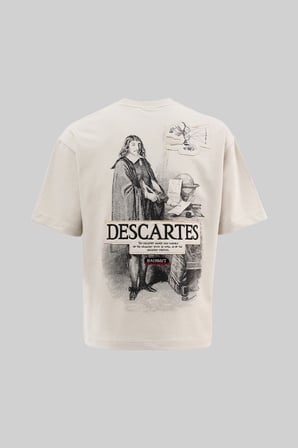 Erkek Descartes Design Oversize Tişört Uzay Grisi
