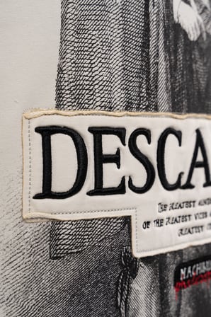 Erkek Descartes Design Oversize Tişört Uzay Grisi