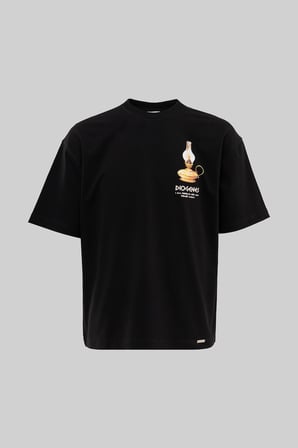 Erkek Diogenes Design Oversize Tişört Siyah