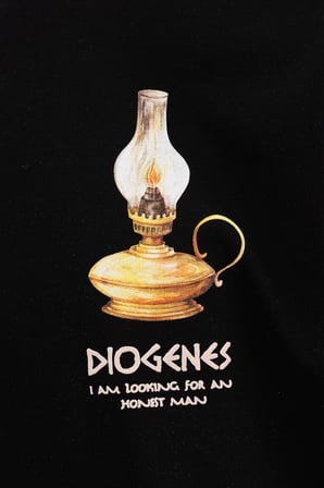 Erkek Diogenes Design Oversize Tişört Siyah