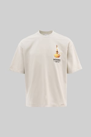 Erkek Diogenes Design Oversize Tişört Uzay Grisi