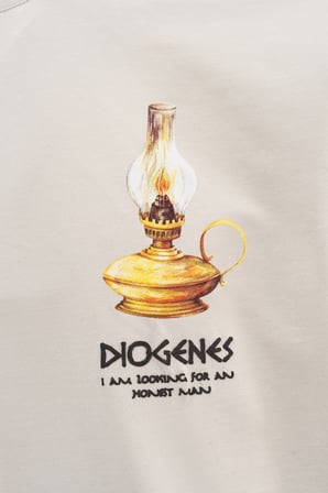 Erkek Diogenes Design Oversize Tişört Uzay Grisi