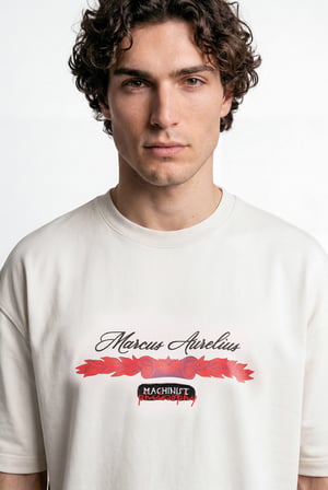 Erkek Marcus Aurelius Oversize Tişört Uzay Grisi
