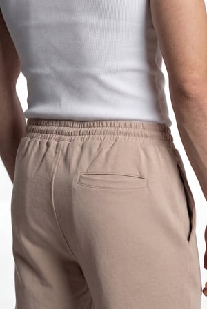 Erkek Önü Dikiş Detaylı Double Face Baggy Pantolon Açık Bej