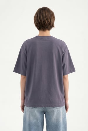 Kadın Basic Oversize Pamuklu Süprem T-Shirt Füme