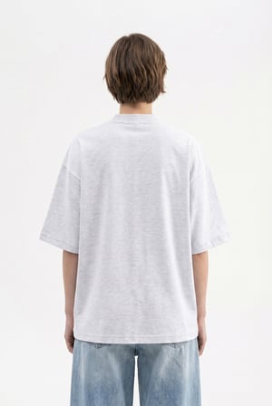 Kadın Basic Oversize Pamuklu Süprem T-Shirt Karmelanj
