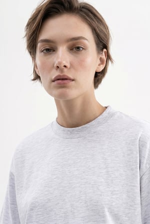 Kadın Basic Oversize Pamuklu Süprem T-Shirt Karmelanj