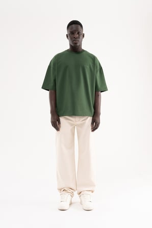 Erkek Relaxed Baggy Jean Pantolon Naturel