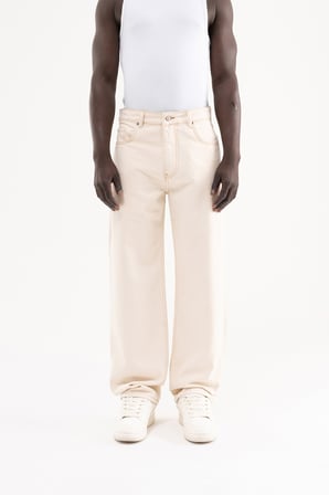 Erkek Relaxed Baggy Jean Pantolon Naturel