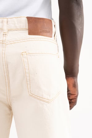 Erkek Relaxed Baggy Jean Pantolon Naturel