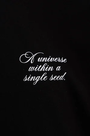 Erkek A Single Seed Baskılı Crop Oversize Tişört Siyah