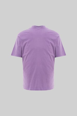 Erkek Yıkamalı Basic Relaxed Tişört Mor