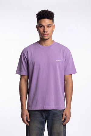 Erkek Yıkamalı Basic Relaxed Tişört Mor