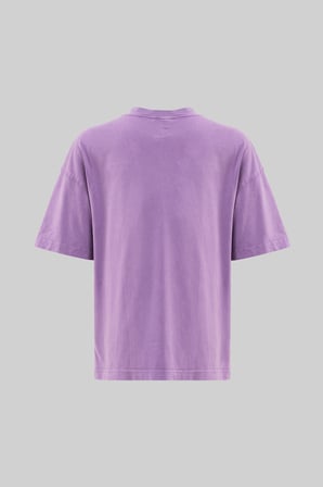 Erkek Yıkamalı Basic Oversize Tişört Mor