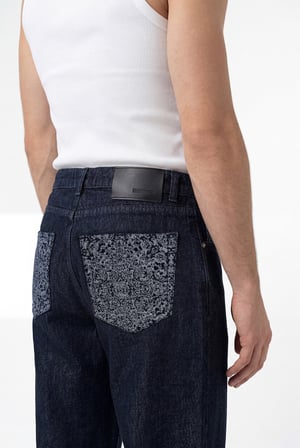 Erkek Relaxed Baggy Jean Pantolon Gece Mavisi