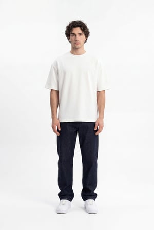 Erkek Relaxed Baggy Jean Pantolon Gece Mavisi