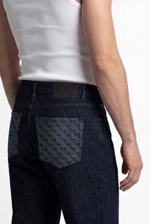 Erkek Relaxed Baggy Jean Pantolon Uzay Grisi-Gece Mavisi