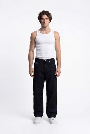 Erkek Relaxed Baggy Jean Pantolon Uzay Grisi-Gece Mavisi