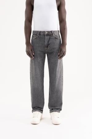 Erkek Straight Fit Jean Pantolon Siyah