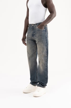 Erkek Straight Fit Jean Pantolon Kahverengi
