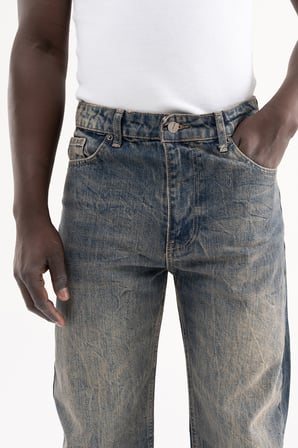 Erkek Straight Fit Jean Pantolon Kahverengi
