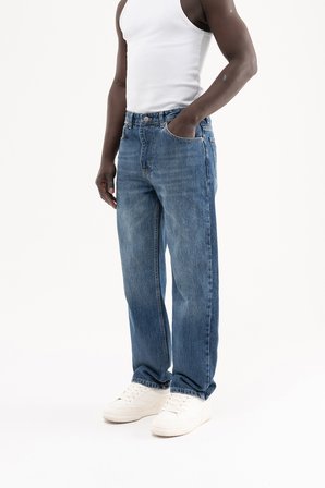 Erkek Straight Fit Jean Pantolon Mavi