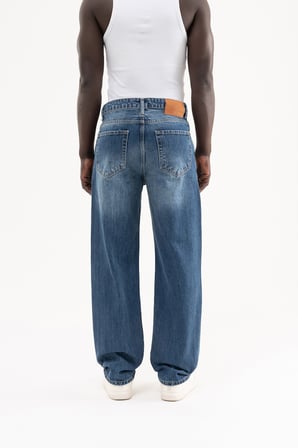 Erkek Straight Fit Jean Pantolon Mavi