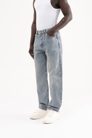 Erkek Straight Fit Jean Pantolon Açık Mavi