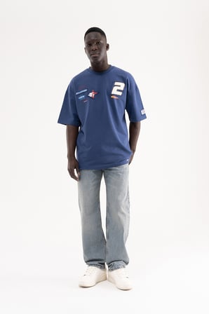 Erkek Straight Fit Jean Pantolon Açık Mavi