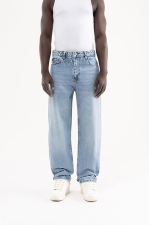 Erkek Straight Fit Jean Pantolon Açık Mavi