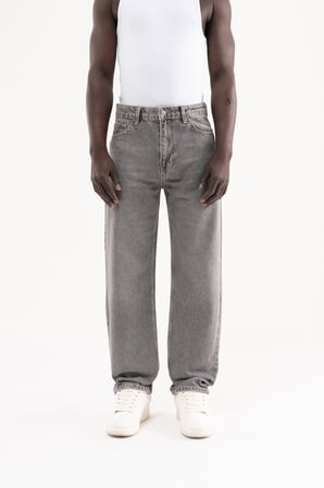 Erkek Straight Fit Jean Pantolon Gri