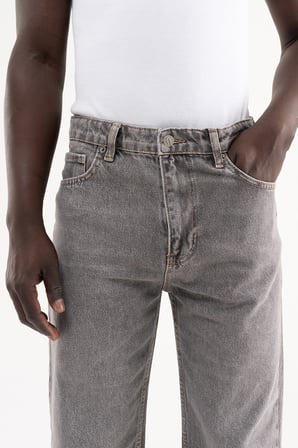 Erkek Straight Fit Jean Pantolon Gri