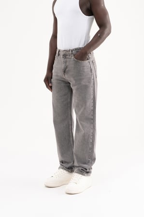 Erkek Straight Fit Jean Pantolon Gri