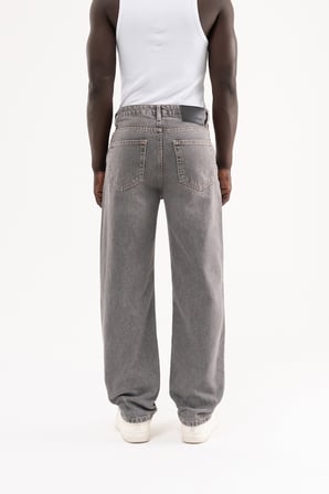 Erkek Straight Fit Jean Pantolon Gri