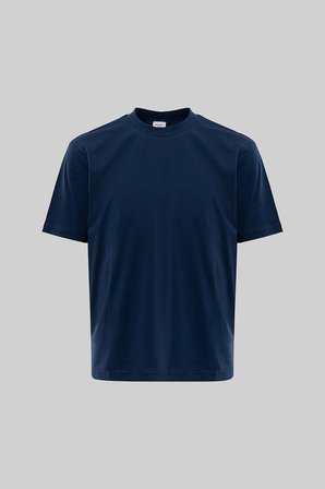 Erkek Basic Relaxed İnce Pamuklu Tişört Indigo