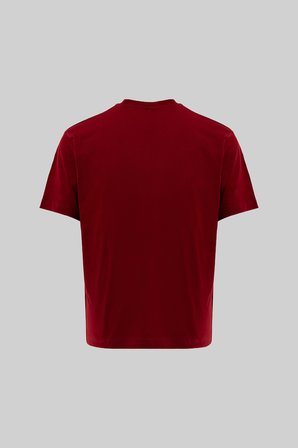 Erkek Basic Relaxed İnce Pamuklu Tişört Bordo