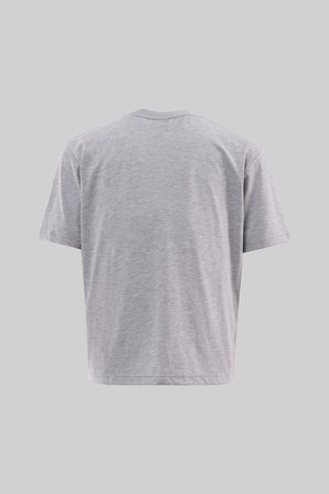 Erkek Basic Relaxed İnce Pamuklu Tişört Gri Melanj